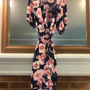 Old Navy Floral Wrap Midi Dress